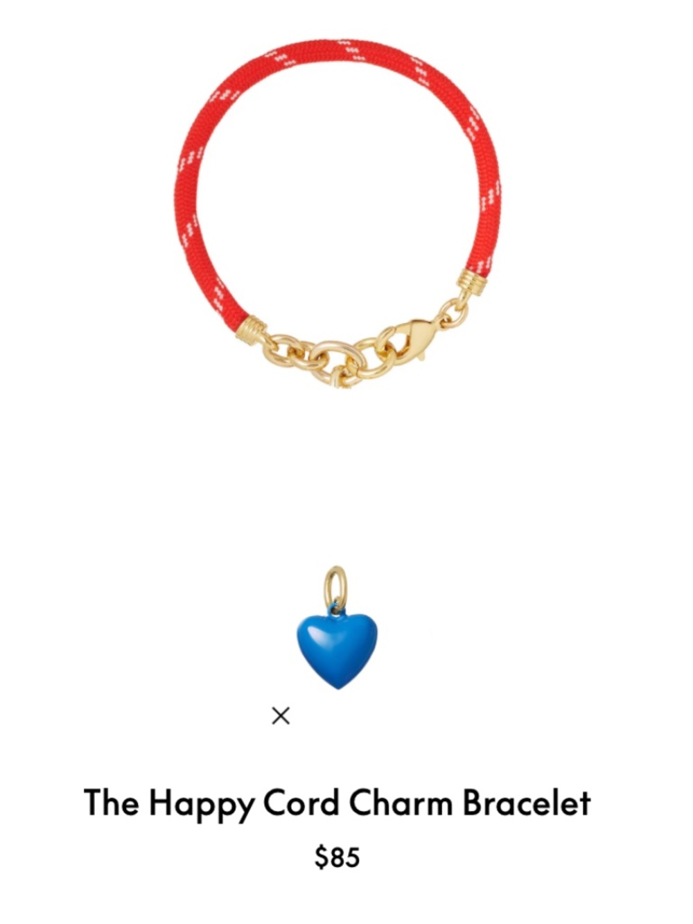 Roxanne Assoulin The Happy Cord Charm Bracelet Red/Blue
